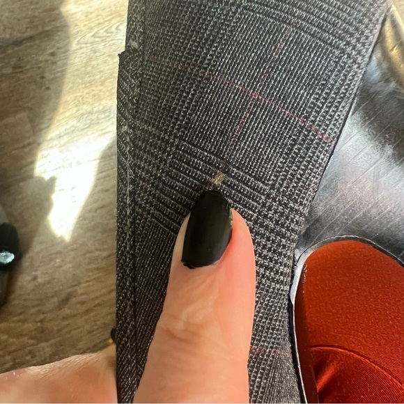 Joey O Plaid Shoes with Velvet Bow Detail - Grey/Red/Black - Picture 11 of 12